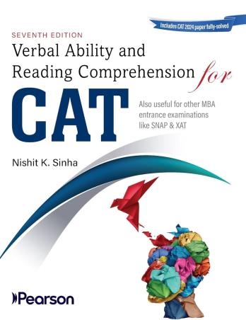 Book cover number 1 for Verbal Ability And Reading Comprehension For CAT written by Nishit K. Sinha published by Pearson Education