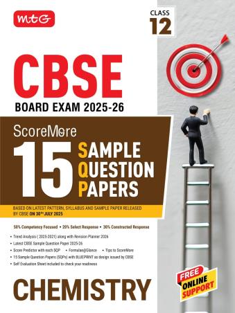 Book cover number 1 for Score More 15 Sample Papers Chemistry Class 12  2025-26 CBSE Board Exams written by NA published by MTG Learning Media (P) Ltd.