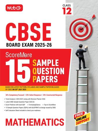 Book cover number 1 for Score More 15 Sample Papers Mathematics Class 12  2025-26 CBSE Board Exams written by NA published by MTG Learning Media (P) Ltd.
