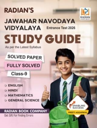 Book cover number 1 for Radian's Jawahar Navodaya Vidyalaya Study Guide Class 9 (Entrance Test 2026) English Version written by Preeti Aggarwal published by Radian Book Company
