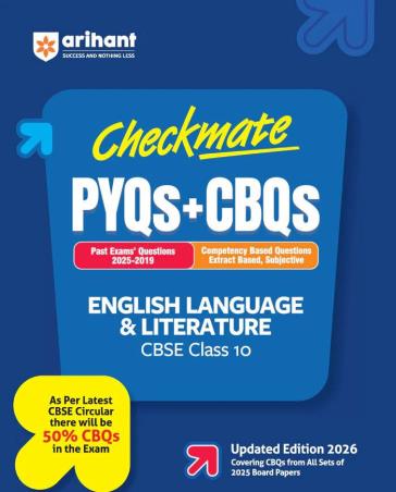Book cover number 1 for Checkmate PYQs & CBQs English Language & Literature CBSE Class 10 written by Neha Vats published by Arihant Publications (India) Limited