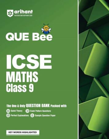 Book cover number 1 for QUE Bee ICSE Maths Class 9 written by Rita Anand published by Arihant Prakashan