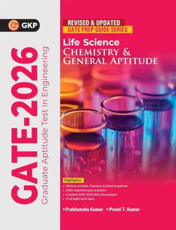 Book cover number 1 for GATE 2026 Life Science Chemistry & General Aptitude written by Prabhanshu Kumar, Preeti T. Kumar published by G. K. Publications (P) Ltd.
