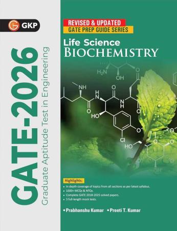 Book cover number 1 for GATE 2026 Life Science Biochemistry written by Prabhanshu Kumar, Preeti T. Kumar, Pawan Kr.Maurya published by G. K. Publications (P) Ltd.