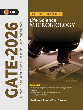 Book cover number 1 for GATE 2026 Life Science Microbiology written by Prabhanshu Kumar, Preeti T. Kumar published by G. K. Publications (P) Ltd.