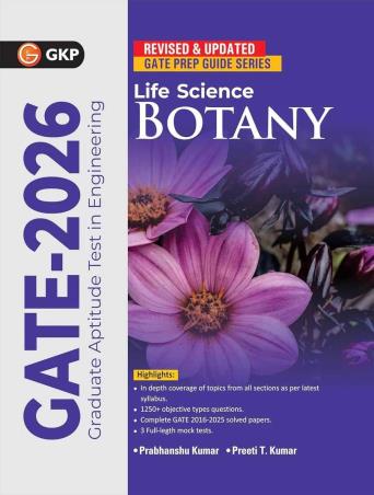Book cover number 1 for GATE 2026 Life Science Botany written by Prabhanshu Kumar, Preeti T. Kumar published by G. K. Publications (P) Ltd.