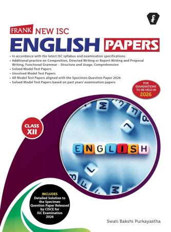 Book cover number 1 for Frank New ISC English Papers Class 12 (2026) written by Swati Bakshi Purkayastha published by Franksons