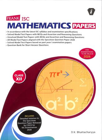 Book cover number 1 for Frank ISC Mathematics Papers Class 12 (2026) written by NA published by Franksons