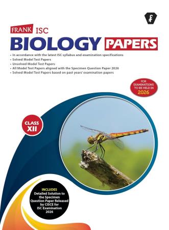 Book cover number 1 for Frank ISC Biology Papers Class 12 (2026) written by NA published by Franksons