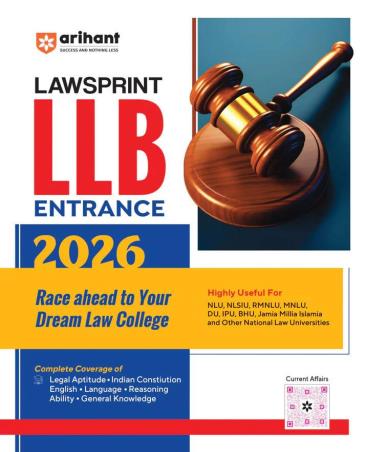 Book cover number 1 for Lawsprint LLB Entrance 2026 written by Mansi Varshney, Pawan Khanna published by Arihant Publications (India) Limited