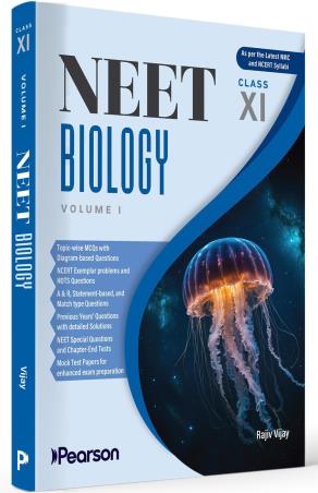 Book cover number 1 for NEET Biology Volume 1 Class 11 written by Rajiv Vijay published by Pearson Education