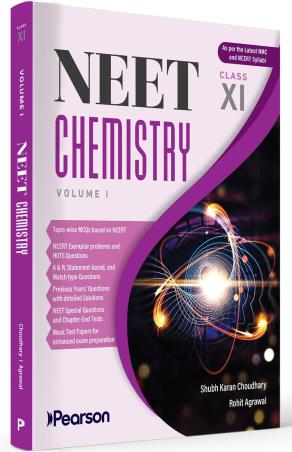 Book cover number 1 for NEET Chemistry Volume 1 Class 11 written by Rohit Agrawal, Shubh Karan Choudhary published by Pearson Education