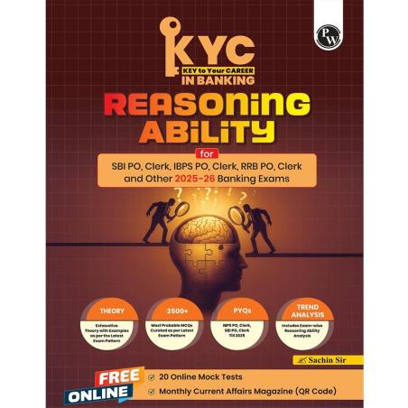 Book cover number 1 for KYC In Banking - Reasoning Ability (2025-26 Banking Exams) written by Sachin Sir published by Physicswallah Private Limited