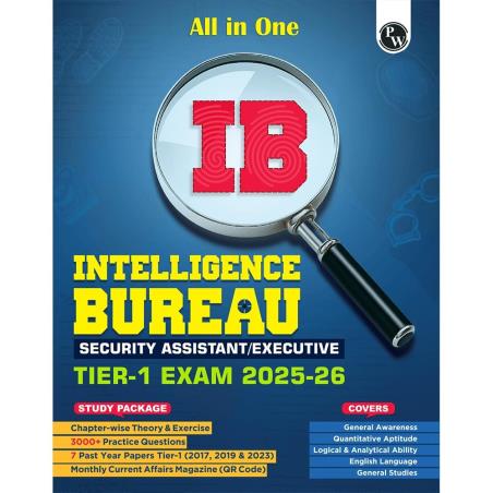 Book cover number 1 for All In One IB - Intelligence Bureau Security Assistant / Executive Tier 1 Exam 2025-26 written by NA published by Physicswallah Private Limited