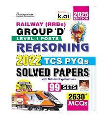 Book cover number 1 for Railway (RRBs) Group D Level 1 Posts Reasoning 2022 TCS PYQs Solved Papers - 99 Sets (2025 Edition) written by NA published by Kiran Institute Of Career Excellence Pvt. Ltd.