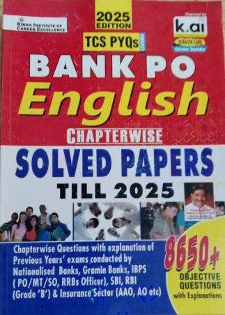 Book cover number 1 for TCS PYQs Bank PO English Chapterwise Solved Papers Till 2025 (2025 Edition) written by NA published by Kiran Institute Of Career Excellence Pvt. Ltd.