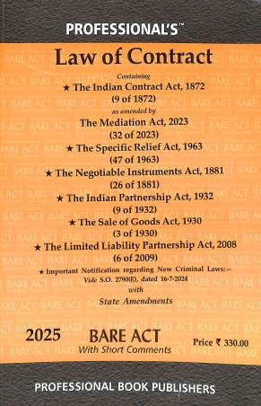 Book cover number 1 for Professional's Law Of Contract 2025 written by NA published by Professional Book Publishers
