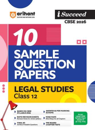 Book cover number 1 for I Succeed 10 Sample Question Papers Legal Studies Class 12 (CBSE 2026) written by Nazma Ansari, Pankaj Jangra published by Arihant Prakashan