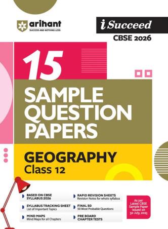 Book cover number 1 for I Succeed 15 Sample Question Papers Geography Class 12 (CBSE 2026) written by Shruti Sharma, Nazma Ansari published by Arihant Prakashan