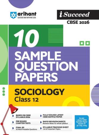 Book cover number 1 for I Succeed 10 Sample Question Papers Sociology Class 12 (CBSE 2026) written by Saumya Aggarwal, Prity Kumari published by Arihant Prakashan