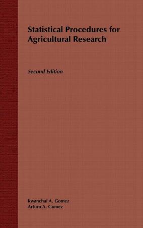 Book cover number 1 for Statistical Procedures For Agricultural Research written by Kwanchai A. Gomez, Arturo A. Gomez published by Wiley India Pvt. Ltd.