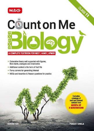 Book cover number 1 for Count On Me Biology Class 11 written by Varsha Roy, Pragati Singla published by MTG Learning Media (P) Ltd.
