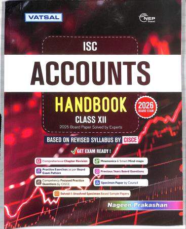 Book cover number 1 for Vatsal ISC Accounts Handbook Class 12 (2026 Examination) NEP written by NA published by Nageen Prakashan Pvt. Ltd.