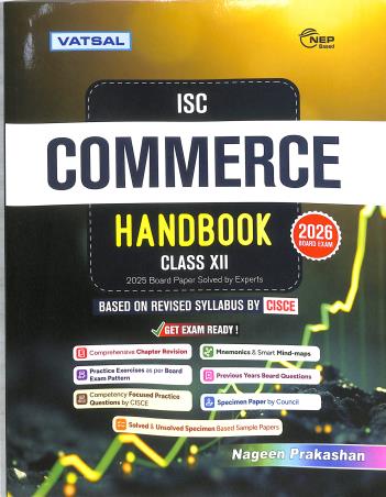Book cover number 1 for Vatsal ISC Commerce Handbook Class 12 (2026 Examination) NEP written by NA published by Nageen Prakashan Pvt. Ltd.
