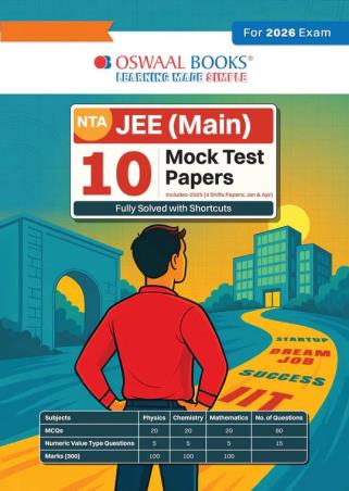 Book cover number 1 for Oswaal NTA JEE (Main) 10 Mock Test Papers (2026 Exams) written by NA published by Oswaal Books
