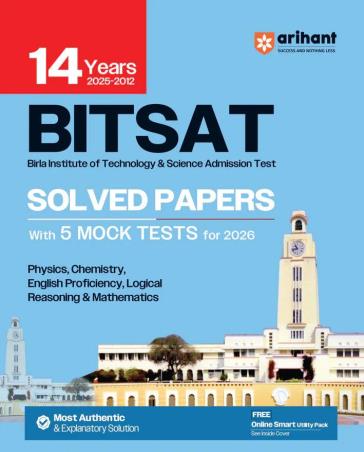 Book cover number 1 for BITSAT 14 Years' (2025-2012) Solved Papers With 5 Mock Tests For 2026 written by NA published by Arihant Prakashan