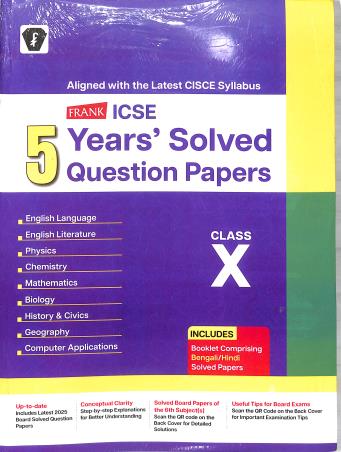 Book cover number 1 for Frank ICSE 5 Years' Solved Question Papers Class 10 (2nd Language Hindi) written by NA published by Franksons
